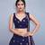 Mesmerizing Navy Blue Embroidered with mirror work Art Silk Party wear Lehenga choli