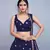 Mesmerizing Navy Blue Embroidered with mirror work Art Silk Party wear Lehenga choli