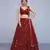 Bewitching Maroon Embroidered with mirror work Art Silk Lehenga choli for bridesmaid
