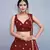 Bewitching Maroon Embroidered with mirror work Art Silk Lehenga choli for bridesmaid
