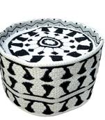 black and white islamic Barkati topi