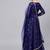 Navy Blue Mirror Work Art Silk Semi Stitched Indian Party Lehenga Dress
