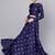 Navy Blue Mirror Work Art Silk Semi Stitched Indian Party Lehenga Dress