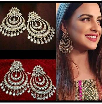 Ethnic Indian Bollywood Chandbali Kundan Designer Earrings 1