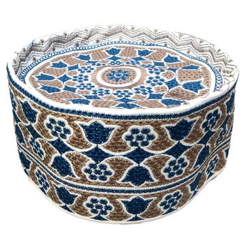 blue pattern islamic barkati topi 1