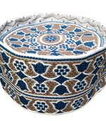 blue pattern islamic barkati topi
