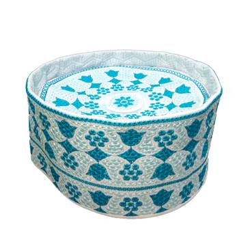 Sky blue symmetric pattern Barkati topi 1