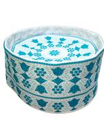 Sky blue symmetric pattern Barkati topi