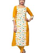 Multicolor Printed Flex Cotton Straight kurti