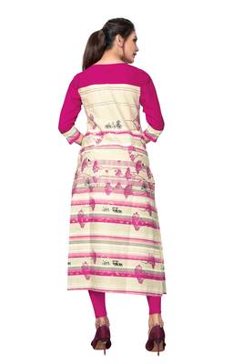 Pink Printed Flex Cotton Straight Kurti 2