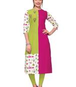 Multicolor Printed Cotton Straight kurti