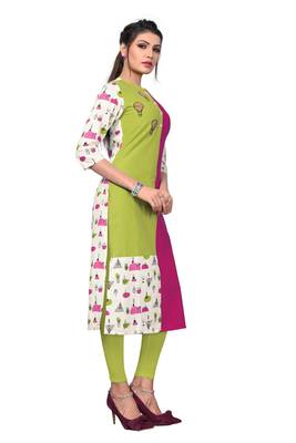 Multicolor Printed Cotton Straight kurti 3