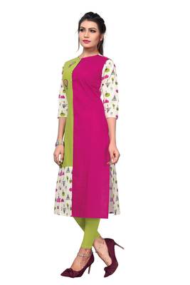 Multicolor Printed Cotton Straight kurti 4