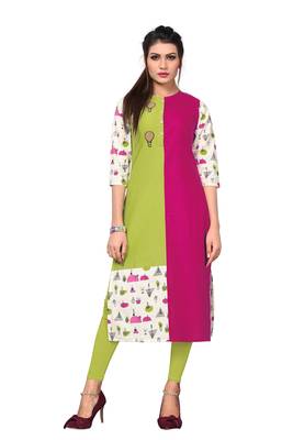 Multicolor Printed Cotton Straight kurti 6