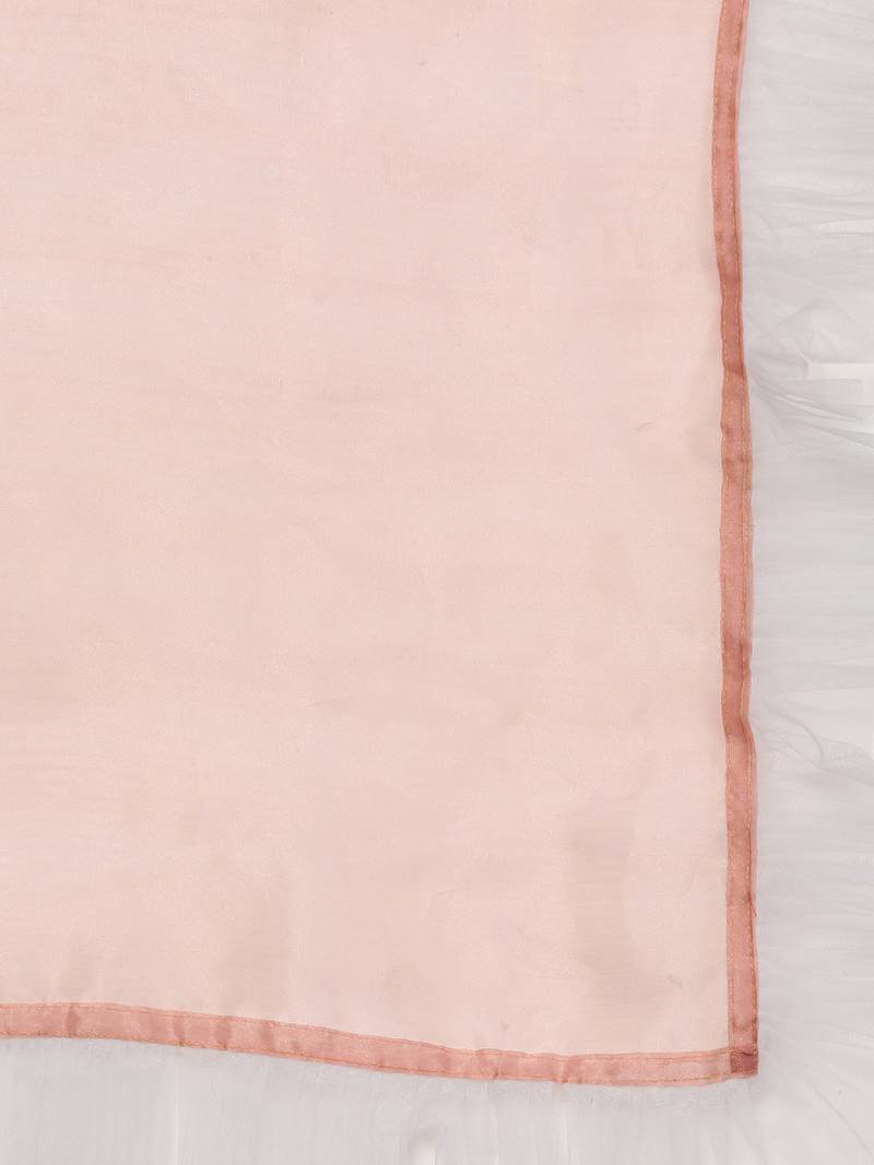 Pink Art Silk Embroidered Semi Stitched Lehenga With Unstitched Blouse & Dupatta