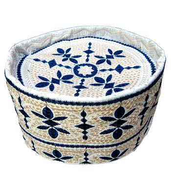 off white embroidered islamic topi 1