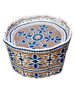 Blue rhombus embroidrered Barkati topi 