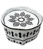black and white islamic crown cap