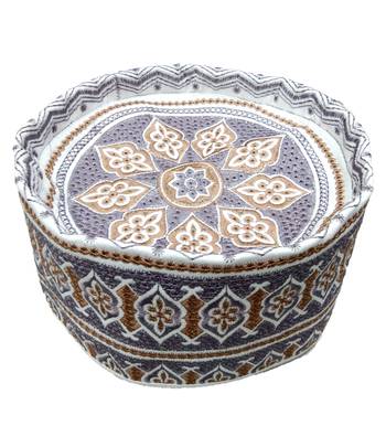 golden 9 motif islamic crown cap 1