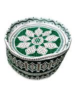 green embroidered islamic crown cap