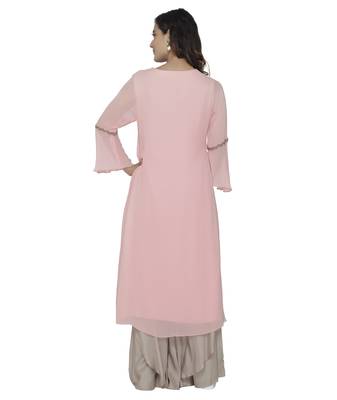 pink embroidered georgette dresses 2