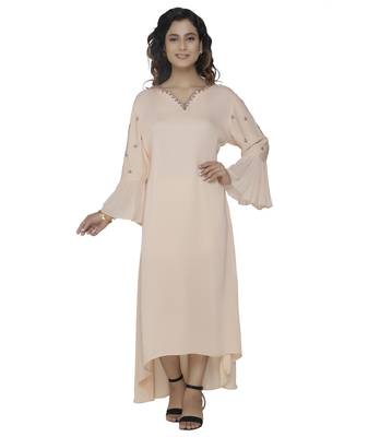 cream embroidered georgette dresses 1