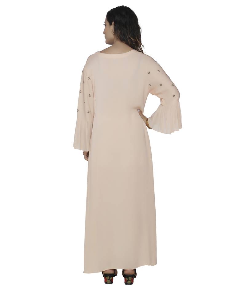 cream embroidered georgette dresses