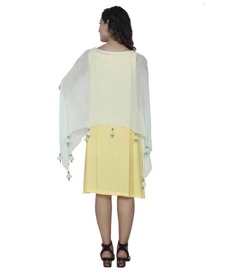 yellow embroidered georgette dresses