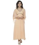 beige embroidred georgette stitched party wear gown