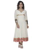 white embroidred cotton stitched party wear anarkali