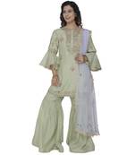 pista embroidered chanderi stitched sharara