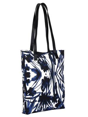 Anekaant Engrave Navy Blue Printed Canvas Tote bag 1