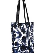 Anekaant Engrave Navy Blue Printed Canvas Tote bag