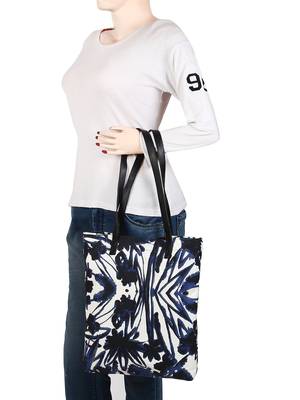 Anekaant Engrave Navy Blue Printed Canvas Tote bag 4
