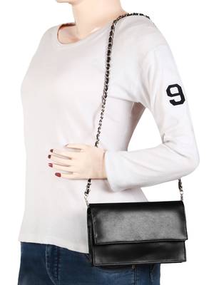 Anekaant Furbish Black leatherette Sling Bag 5