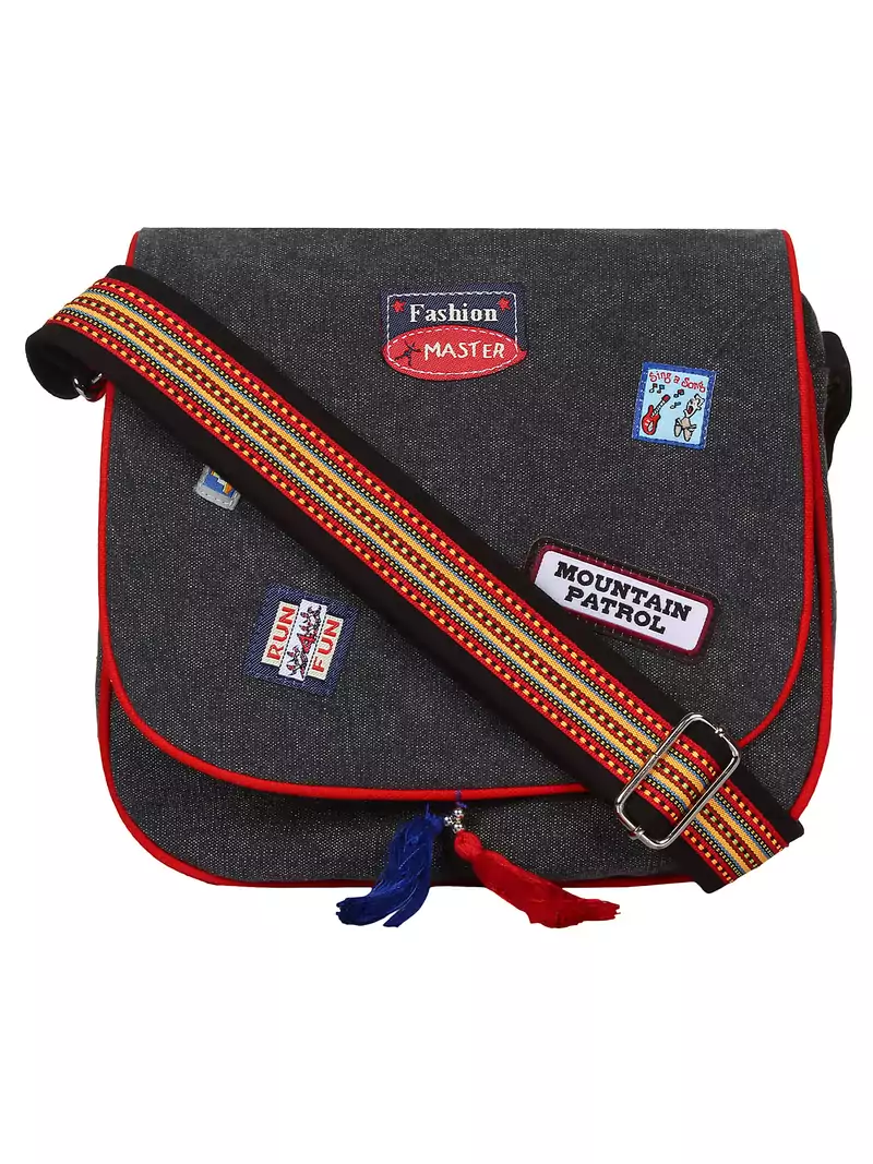 Anekaant Vintage Black  washed canvas sling bag