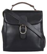 Anekaant Furbish Black leatherette Sling Bag