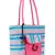 Anekaant Striped Pink and Blue Cotton Tote Bag