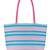 Anekaant Striped Pink and Blue Cotton Tote Bag