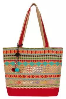 Anekaant Totemic Multicoloured Jacquard and Cotton Shoulder Bag