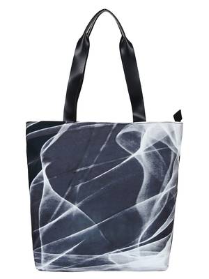 Anekaant Flex Blue and White Printed Canvas Tote Bag 1