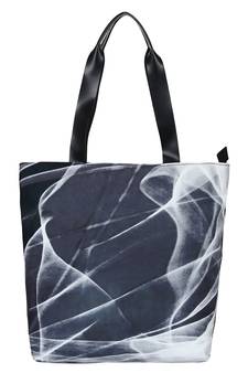 Anekaant Flex Blue and White Printed Canvas Tote Bag