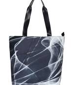 Anekaant Flex Blue and White Printed Canvas Tote Bag