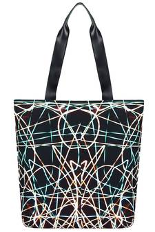Anekaant Flex Black Printed Canvas Tote Bag