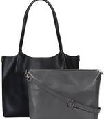 Anekaant Medley Black Leatherette Shoulder Bag with Pouch