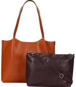 Anekaant Medley Tan Leatherette Shoulder Bag with Pouch