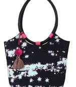 Anekaant Tabernacle Black and Multicoloured Printed Canvas Handbag