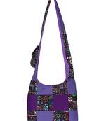 Anekaant Motley Purple and Multicoloured Printed Canvas Sling Bag