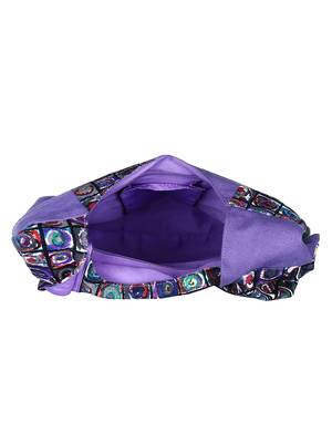 Anekaant Motley Purple and Multicoloured Printed Canvas Sling Bag 4