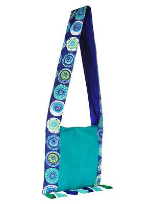 Anekaant Motley Turquoise and Multicoloured Canvas Sling Bag 2